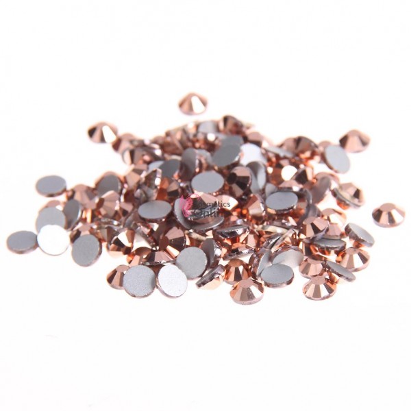 Strasuri din Cristale 100 bucati SC138 Roz Gold metalizat 1,3-3,0mm